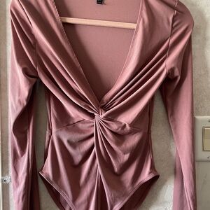 Elegant Mauve Long Sleeve Top